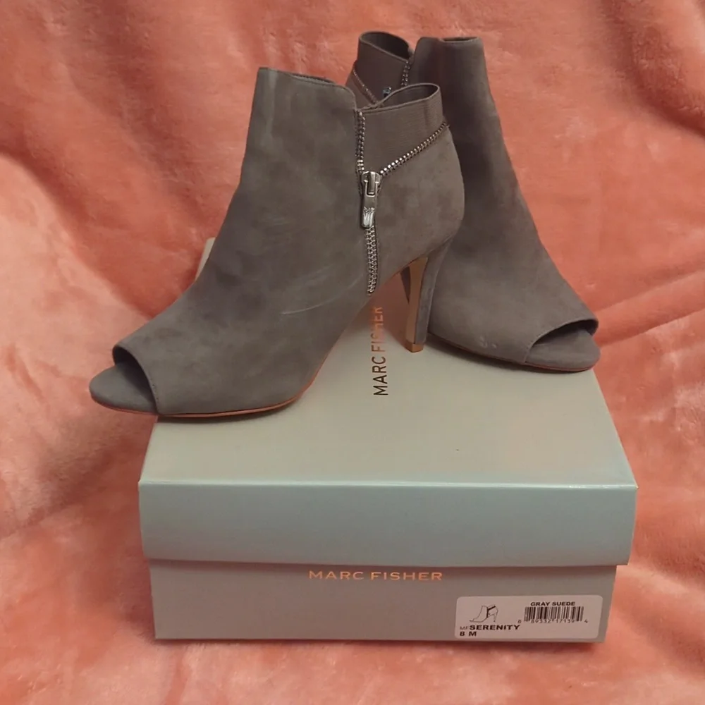 Marc Fisher Grey Swade Peep Toe Stiletto Heels - Picture 1 of 8